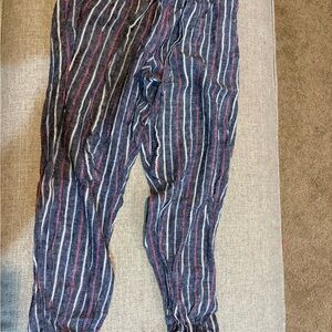 Striped Ankle-Length Women's Pants